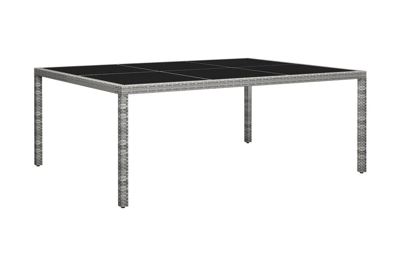 Udendørs Spisebord 200x150x74 cm Polyrattan Grå - Møbler - Borde - Spisebord og køkkenbord
