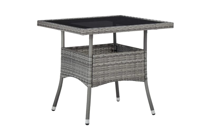 udendørs spisebord polyrattan og glas grå - Spisebord og køkkenbord