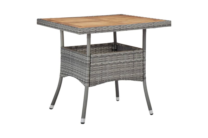 udendørs spisebord polyrattan og massivt akacietræ grå - Spisebord og køkkenbord