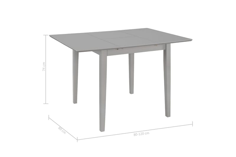 Udvideligt Spisebord (80-120) X 80 X 74 Cm Mdf Grå - Grå - Spisebord og køkkenbord