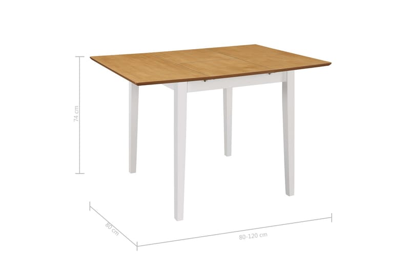 Udvideligt Spisebord (80-120) X 80 X 74 Cm Mdf Hvid - Hvid - Spisebord og køkkenbord