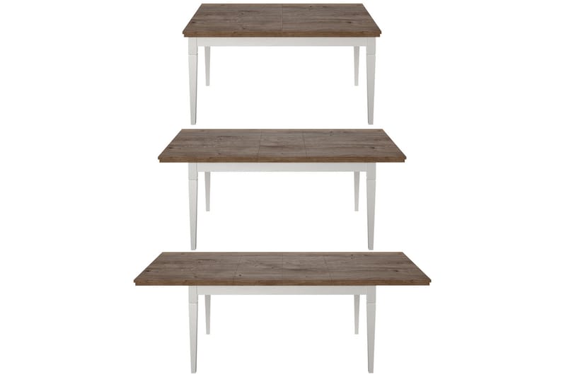Udvideligt Udvideligt Spisebord 160 cm - Hvid / natur - Spisebord og køkkenbord