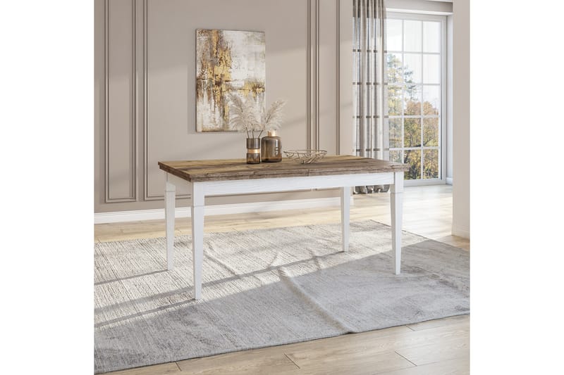 Udvideligt Udvideligt Spisebord 160 cm - Hvid / natur - Møbler - Borde - Spisebord og køkkenbord