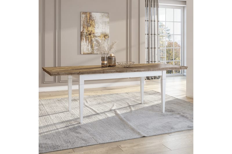 Udvideligt Udvideligt Spisebord 160 cm - Hvid / natur - Møbler - Borde - Spisebord og køkkenbord