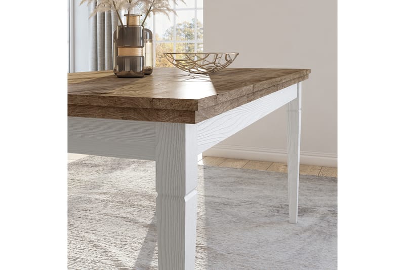 Udvideligt Udvideligt Spisebord 160 cm - Hvid / natur - Møbler - Borde - Spisebord og køkkenbord