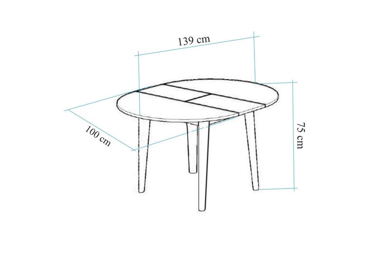 Valsot Spisebord 100 cm - Brun - Spisebord og køkkenbord