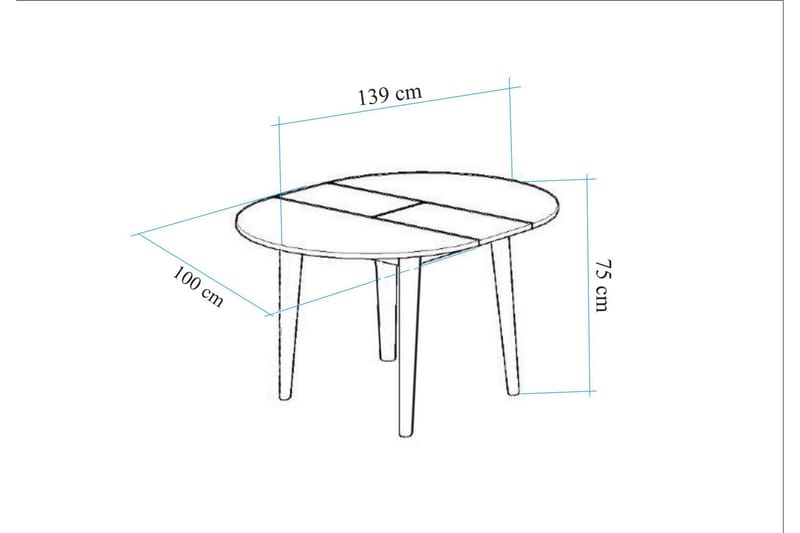 Valsot Spisebord 100 cm - Valnød finér - Spisebord og køkkenbord
