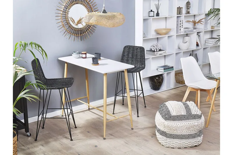 Vechas Spisebord 90 cm - Hvid/Lyst Træ - Møbler - Borde - Spisebord og køkkenbord