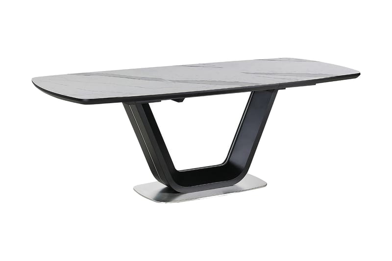 Ventera Udvideligt Spisebord 160 cm - Keramik/Sort/Hvid - Møbler - Borde - Spisebord og køkkenbord