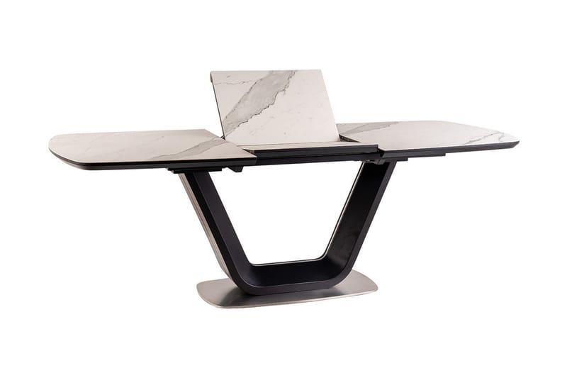 Ventera Udvideligt Spisebord 160 cm - Keramik/Sort/Hvid - Møbler - Borde - Spisebord og køkkenbord