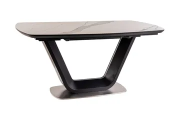 Ventera Udvideligt Spisebord 160 cm - Keramik/Sort/Hvid - Møbler - Borde - Spisebord og køkkenbord