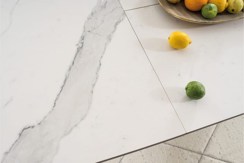 Ventera Udvideligt Spisebord 160 cm - Keramik/Sort/Hvid - Møbler - Borde - Spisebord og køkkenbord