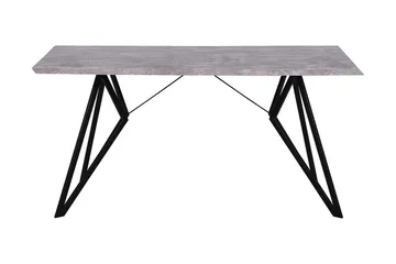 Verd Rektangulært Spisebord 160 cm i Træ og Metal med Betonudseende - Grå - Møbler - Borde - Spisebord og køkkenbord
