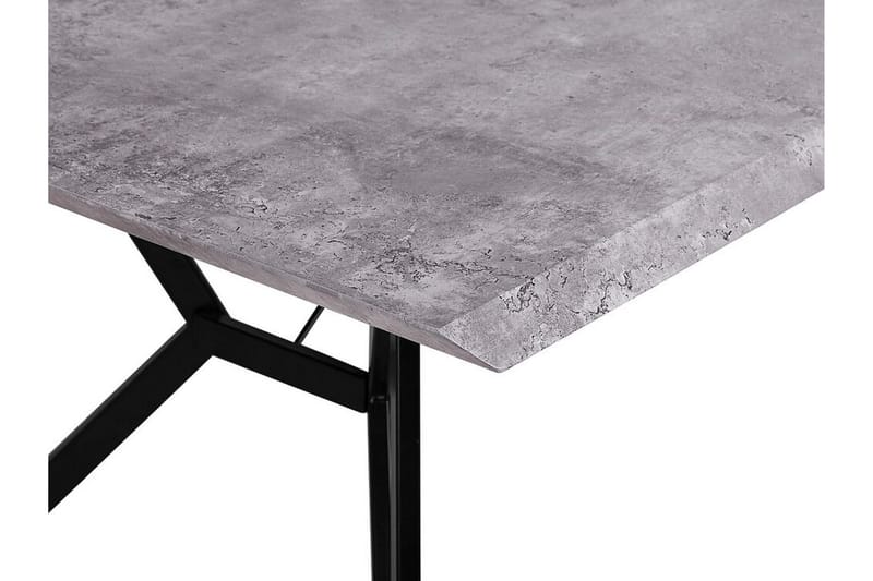 Verd Rektangulært Spisebord 160 cm i Træ og Metal med Betonudseende - Grå - Møbler - Borde - Spisebord og køkkenbord