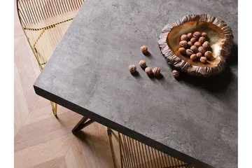 Verd Rektangulært Spisebord 160 cm i Træ og Metal med Betonudseende - Grå - Møbler - Borde - Spisebord og køkkenbord