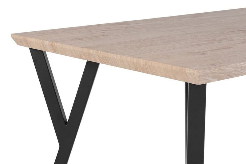 Willanna Rektangulært Spisebord 140 cm i Træ med Eg- og Metaludseende - Lysebrun - Møbler - Borde - Spisebord og køkkenbord