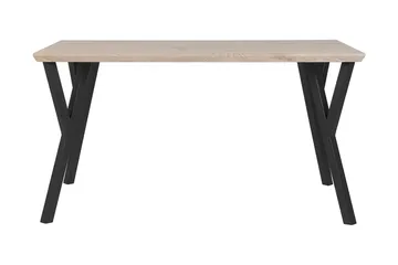 Willanna Rektangulært Spisebord 140 cm i Træ med Eg- og Metaludseende - Lysebrun - Møbler - Borde - Spisebord og køkkenbord