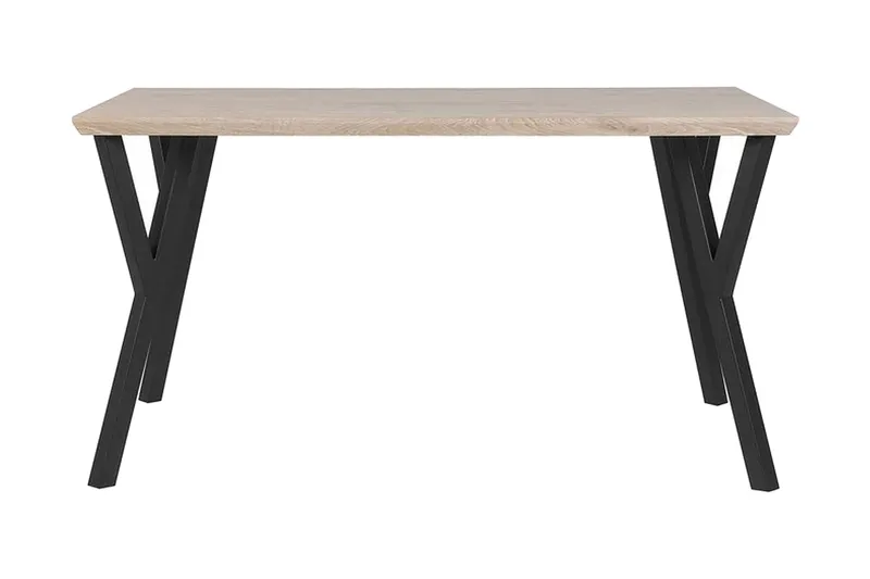 Willanna Rektangulært Spisebord 140 cm i Træ med Eg- og Metaludseende, Lysebrun
