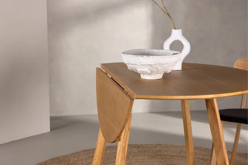 Yakidon Udtrækkeligt Rundt Spisebord 120 cm med Træ- og Egetræsudseende - Brun - Møbler - Borde - Spisebord og køkkenbord