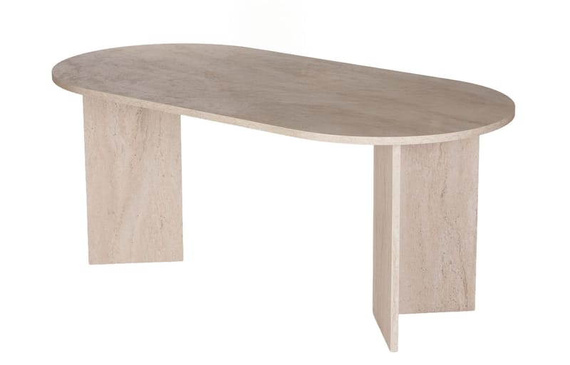 Spisebord- og stolssæt Nordure Meridia 4 (180 x 75 x 90 cm) 5 dele Travertin valnød grøn - Møbler - Borde - Spisebordssæt