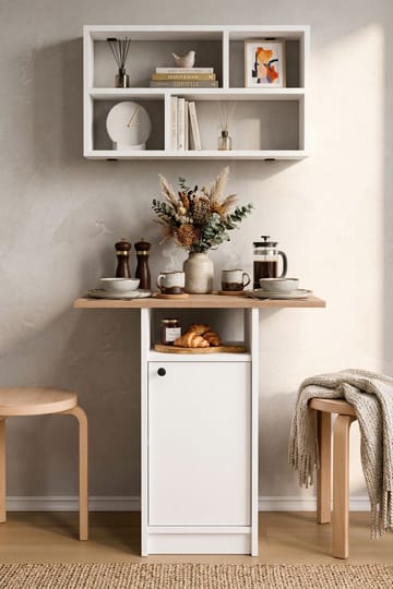 Spisebord- og væghyldesæt (2 dele) Hanah Home Nord (72 x 73,8 x 44,5 cm) Hvid eg - Hvid og eg - Møbler - Borde - Spisebord og køkkenbord