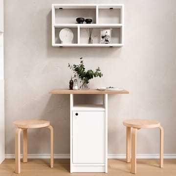 Spisebord- og væghyldesæt (2 dele) Hanah Home Nord (72 x 73,8 x 44,5 cm) Hvid eg - Hvid og eg - Møbler - Borde - Spisebord og køkkenbord