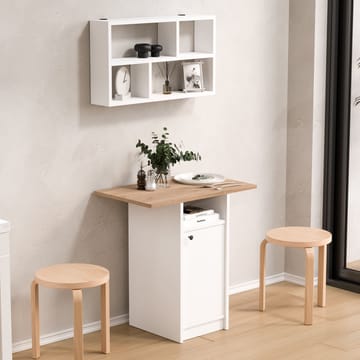 Spisebord- og væghyldesæt (2 dele) Hanah Home Nord (72 x 73,8 x 44,5 cm) Hvid eg - Hvid og eg - Møbler - Borde - Spisebord og køkkenbord