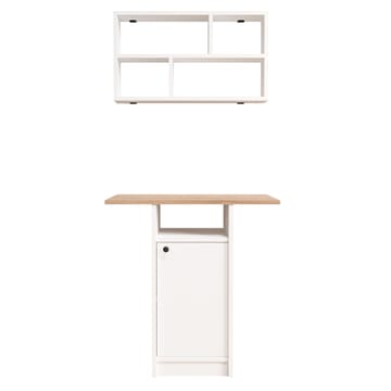 Spisebord- og væghyldesæt (2 dele) Hanah Home Nord (72 x 73,8 x 44,5 cm) Hvid eg - Hvid og eg - Møbler - Borde - Spisebord og køkkenbord