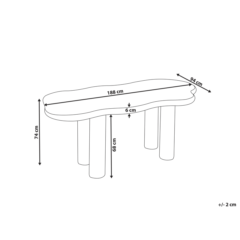 Spisebord Ondle 188 cm - Off-white - Møbler - Borde - Spisebord og køkkenbord