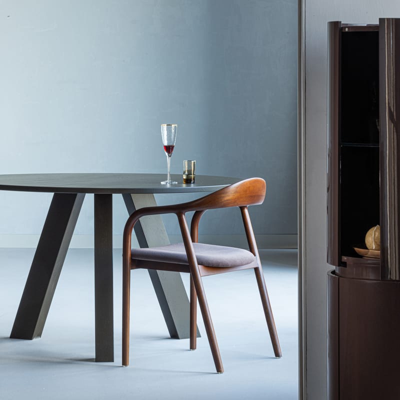 Spisebord Rhonda 129 cm rundt - Mellembrun - Møbler - Borde - Spisebord og køkkenbord