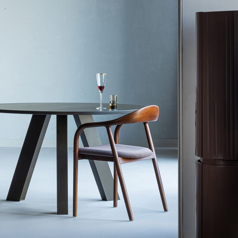 Spisebord Rhonda 129 cm rundt - Mellembrun - Møbler - Borde - Spisebord og køkkenbord