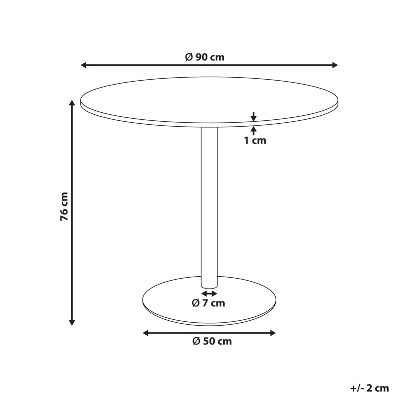 Spisebord Tino 90 cm - Lysebrun - Møbler - Borde - Spisebord og køkkenbord
