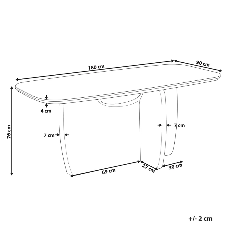 Spisebord Travers 180 cm - Travertin-effekt - Møbler - Borde - Spisebord og køkkenbord
