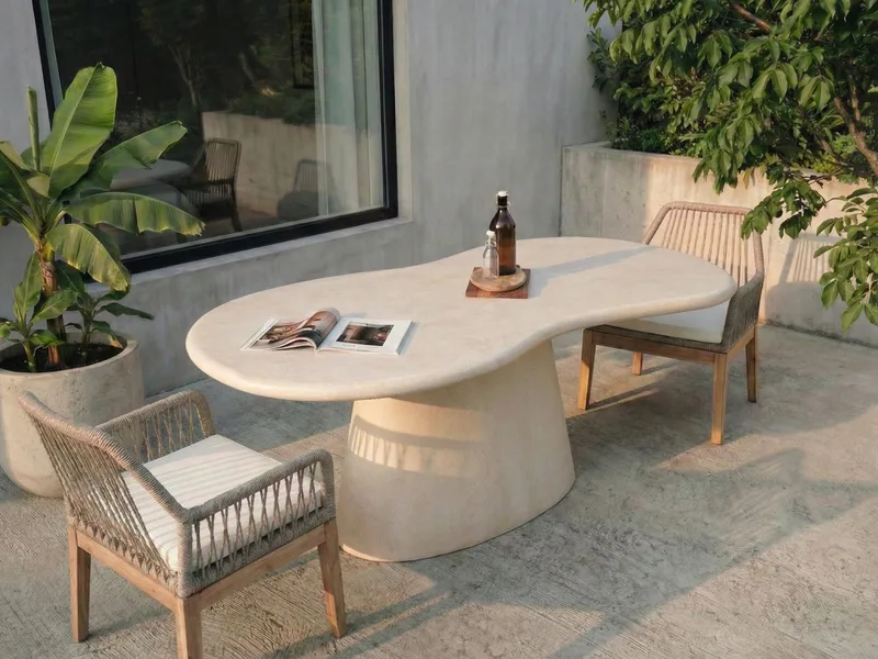 Spisebord udendørs Spoleto 110x200 cm - Beige - Havemøbler - Havebord - Spisebord & havebord