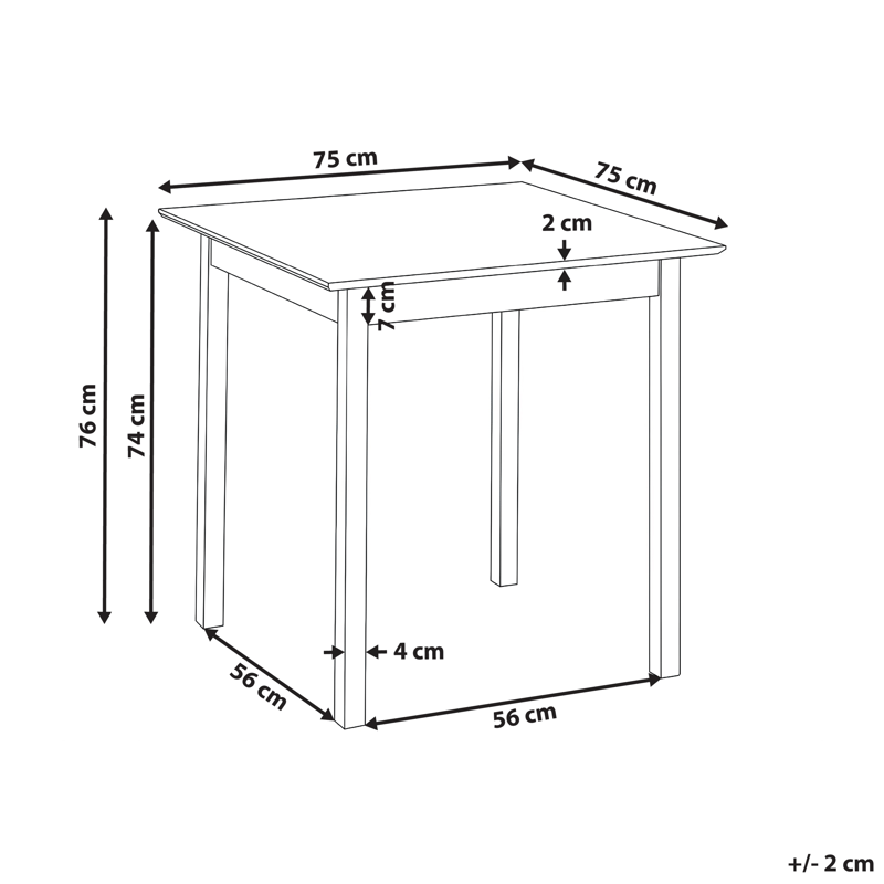 Spisebord Veritas 75 cm - Sort - Møbler - Borde - Spisebord og køkkenbord