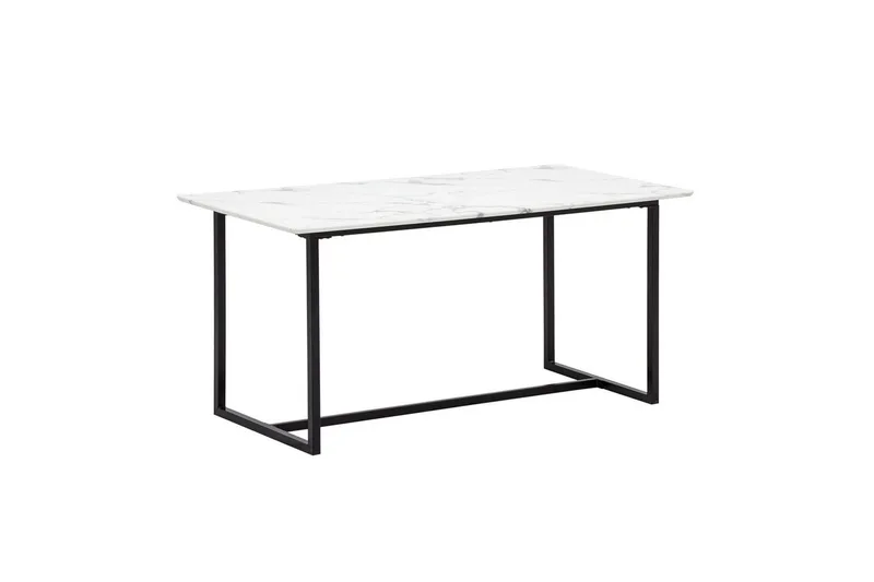 Spisebord Wohnling Industriel loftstil MDF med metalben med gyldne spidser Marmor, Hvid, 120x60 cm, Marmor, Hvid, 120x60 cm