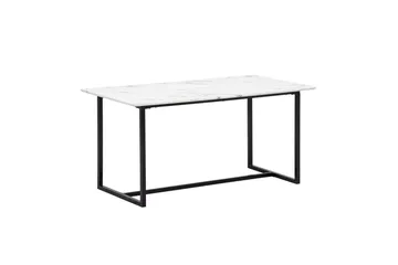 Spisebord Wohnling Industriel loftstil MDF med metalben med gyldne spidser Marmor, Hvid, 180x90 cm