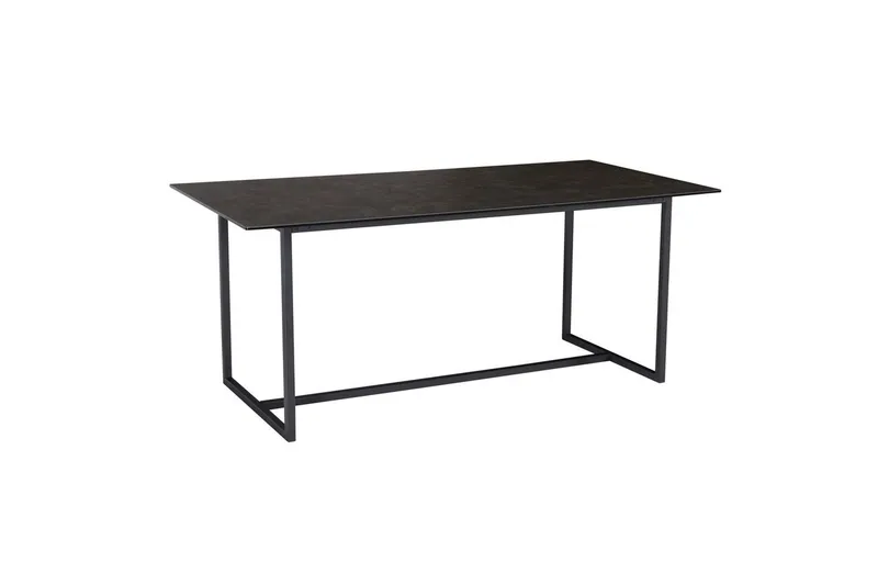Spisebord Wohnling Keramisk Klassisk Slæde Base Metalramme Sort, Marmorsort, Sort, Marmorsort