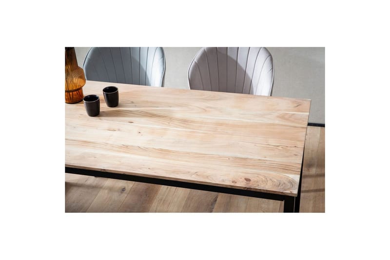 Spisebord Wohnling massivt træ industriloftstil metalrammeben 160x80 cm - 160x80 cm - Møbler - Borde - Spisebord og køkkenbord