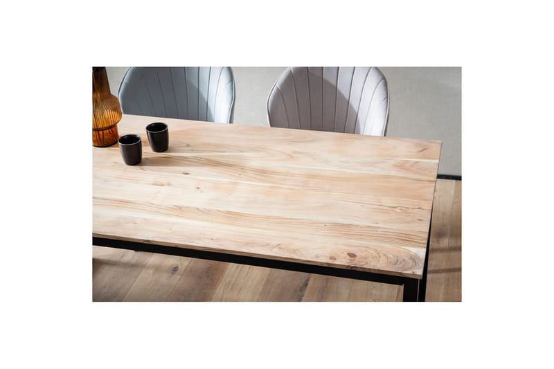 Spisebord Wohnling massivt træ industriloftstil metalrammeben 180x90 cm - 180x90 cm - Møbler - Borde - Spisebord og køkkenbord