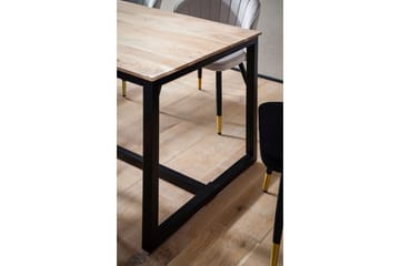 Spisebord Wohnling massivt træ industriloftstil metalrammeben 200x100 cm - 200x100 cm - Møbler - Borde - Spisebord og køkkenbord