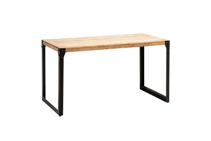 Spisebord Wohnling massivt træ lige metalben, industriel loftstil 120x60 cm, 120x60 cm