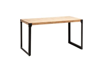 Spisebord Wohnling massivt træ lige metalben, industriel loftstil 120x60 cm - 120x60 cm - Møbler - Borde - Spisebord og køkkenbord