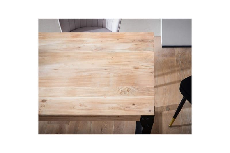 Spisebord Wohnling massivt træ lige metalben, industriel loftstil 180x90 cm - 180x90 cm - Møbler - Borde - Spisebordssæt