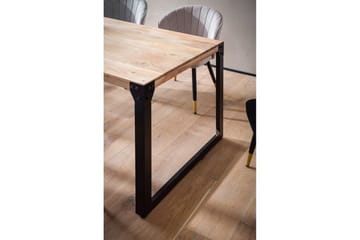 Spisebord Wohnling massivt træ lige metalben, industriel loftstil 180x90 cm - 180x90 cm - Møbler - Borde - Spisebord og køkkenbord