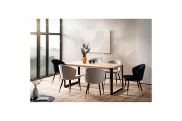 Spisebord Wohnling massivt træ lige metalben, industriel loftstil 180x90 cm - 180x90 cm - Møbler - Borde - Spisebord og køkkenbord