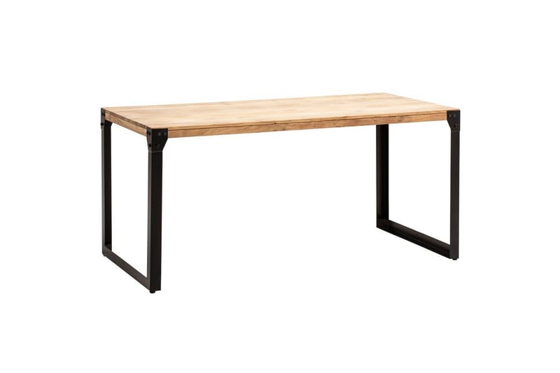 Spisebord Wohnling massivt træ lige metalben, industriel loftstil 180x90 cm, 180x90 cm