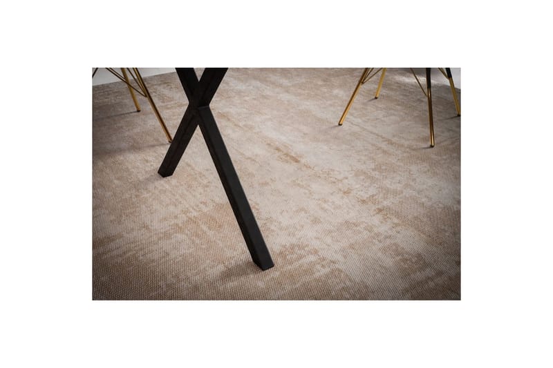 Spisebord Wohnling Massivt træ med trækanter rektangulært landstil Sort, Korset, 200x100 cm - Sort, Korset, 200x100 cm - Møbler - Borde - Spisebordssæt