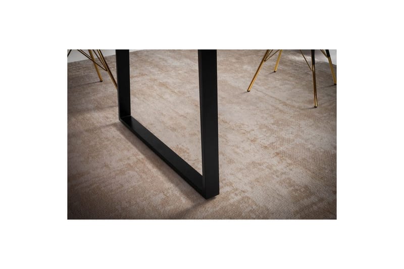 Spisebord Wohnling Massivt træ med trækanter rektangulært landstil Sort, Lige, 180x90 cm - Sort, Lige, 180x90 cm - Møbler - Borde - Spisebordssæt