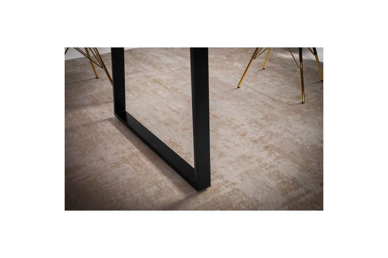 Spisebord Wohnling Massivt træ med trækanter rektangulært landstil Sort, Lige, 200x100 cm - Sort, Lige, 200x100 cm - Møbler - Borde - Spisebordssæt